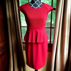 Red peplum dress